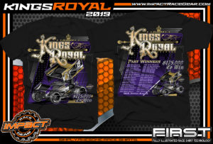 Tony Stewart's Eldora Speedway Kings Royal World of Outlaws Sprint Car Racing T-Shirts for Dirt Track Events Black