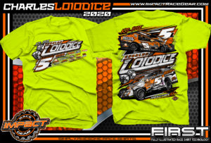 Charles-Loiodice-Super-DirtCar-Big-Block-Modified-Dirt-Track-Shirts-Safety-Yellow