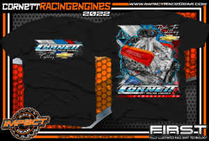 Cornett-Dirt-Late-Model-Chevy-Motor-Cornett-Lightning-Racing-T-Shirt