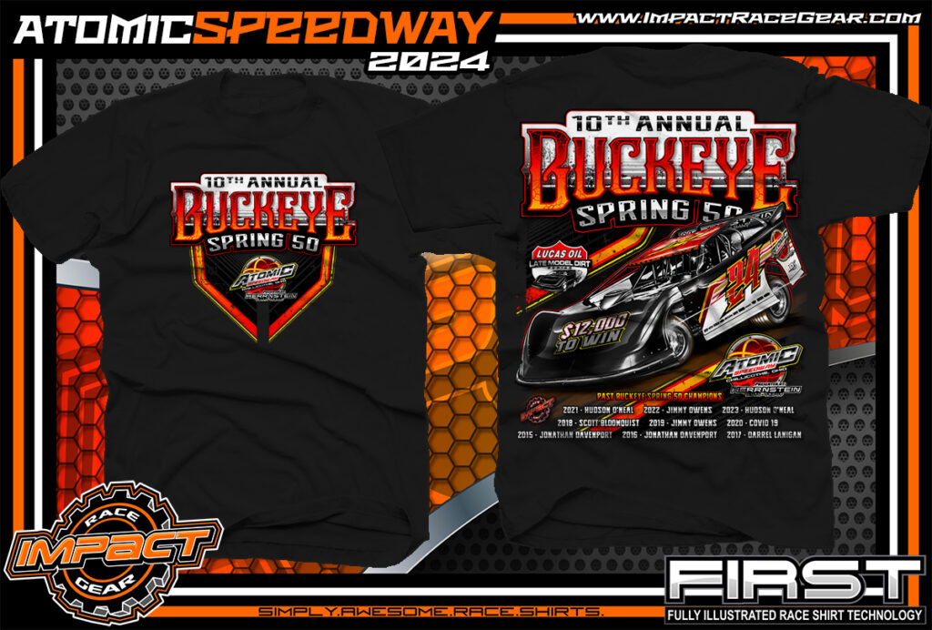 Atomic Speedway Buckeye Spring 50 Dirt Track Racing Super Late Models Shirt