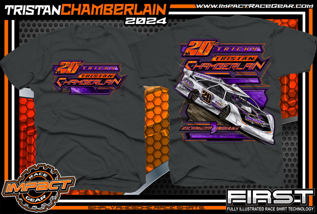 Tristan Chamberlain The World 100 Eldora Speedway Lucas Oil Dirt Racing Late Model T-Shirt